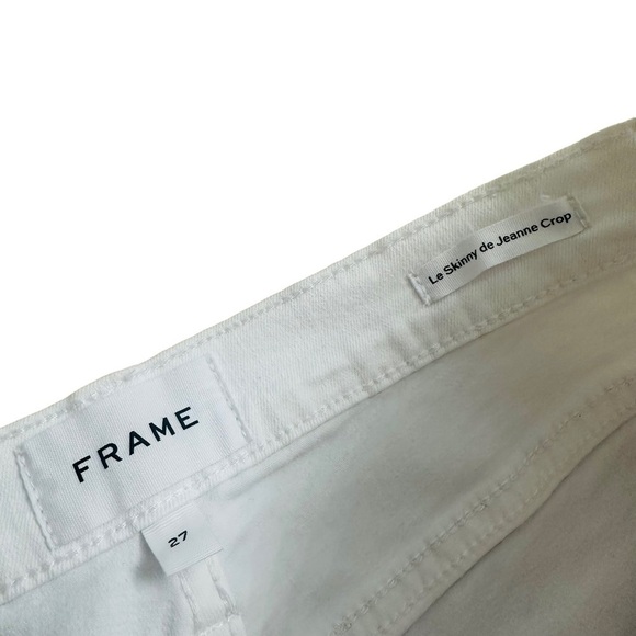 Frame Jeans Skinny White Blanc Cropped Ankle Length Denim Cotton 27 - Picture 5 of 6